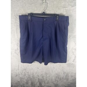 Pro Tour Shorts Mens 40 Blue Pleated Front Microfiber Chino Golf Casual